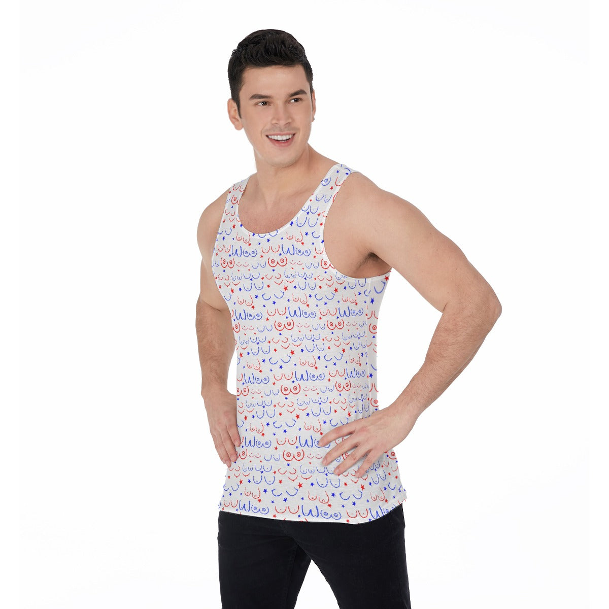 Red White and Boobs Men's Tank
