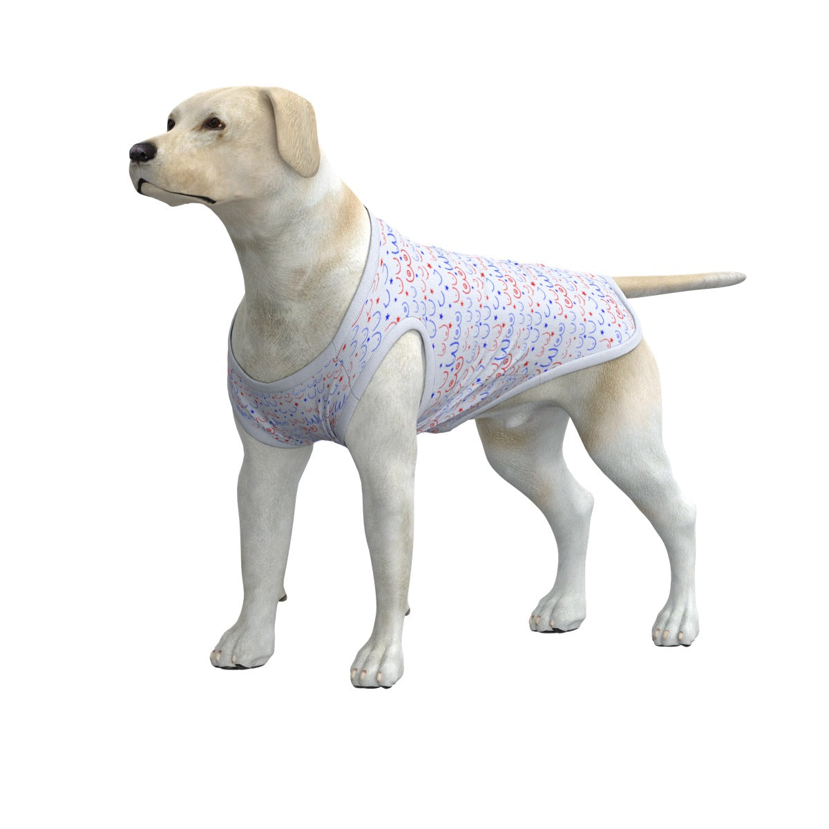 Red White and Boobs Dog Tank Top