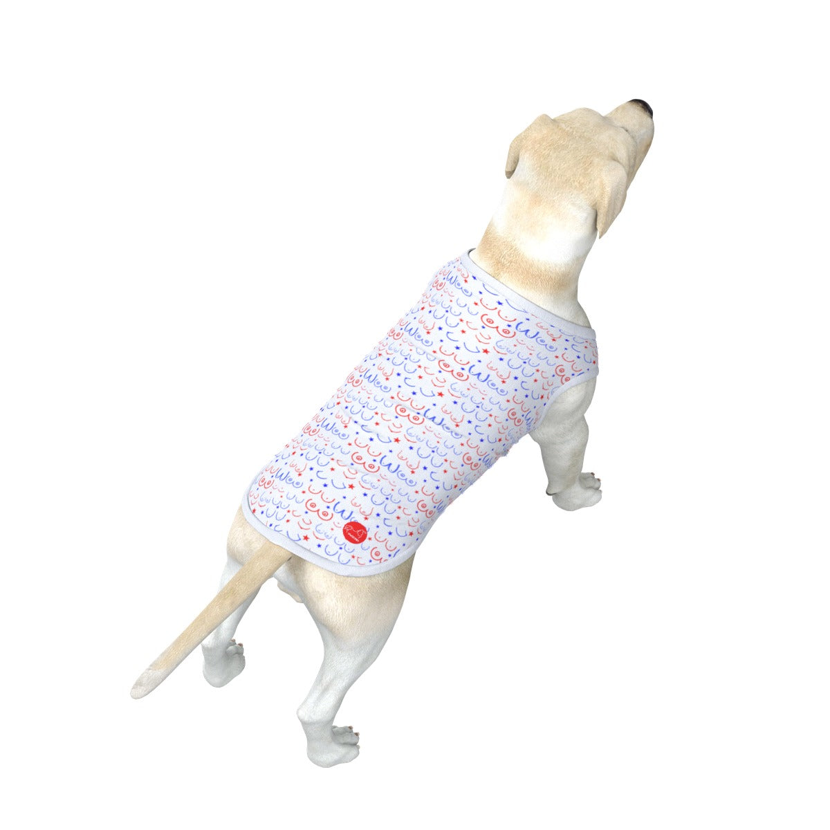 Red White and Boobs Dog Tank Top