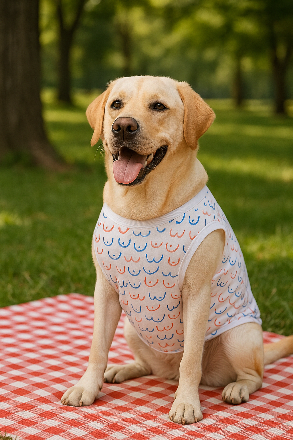 Red White and Boobs Dog Tank Top