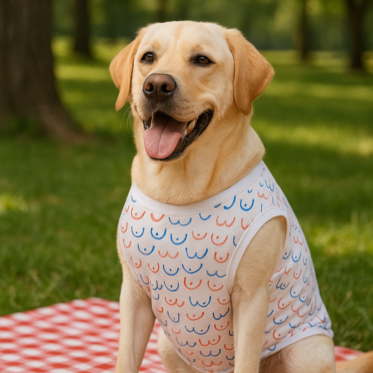 Red White and Boobs Dog Tank Top